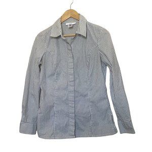 Striped Long Sleeve White House Black Market Dress Shirt